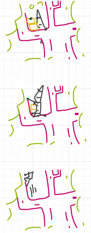 A panel from Running Duos, episode four of the Board Boards object show by Furretwalk/WalkingFurret.